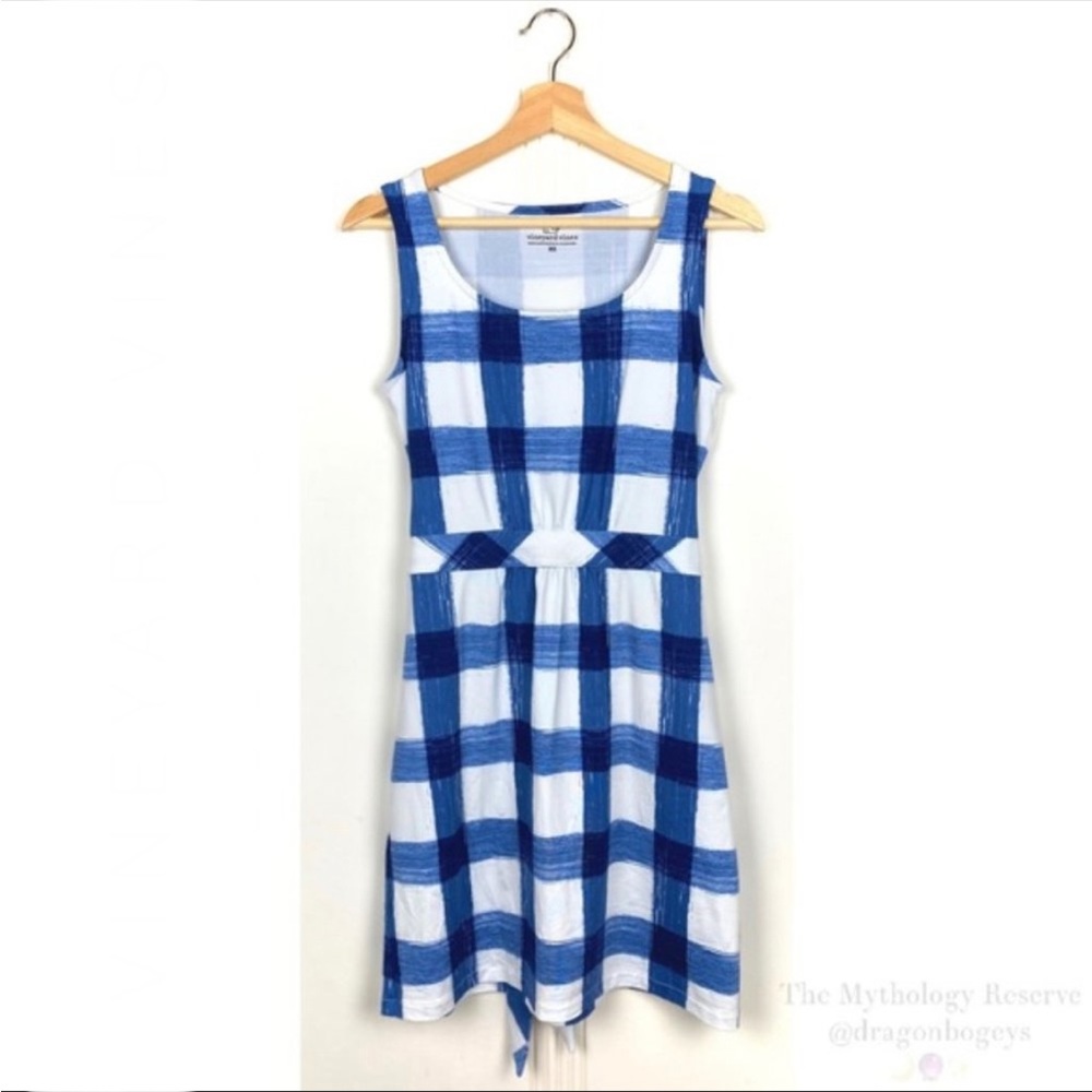 Vineyard Vines Blue and White Checkered Dress